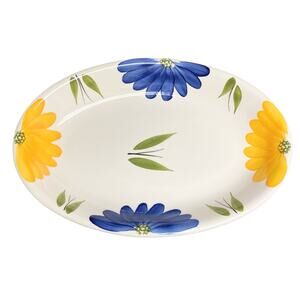 Maxam La Primula 16-Inch Serving Platter "Italian Daisy" Pattern EUC